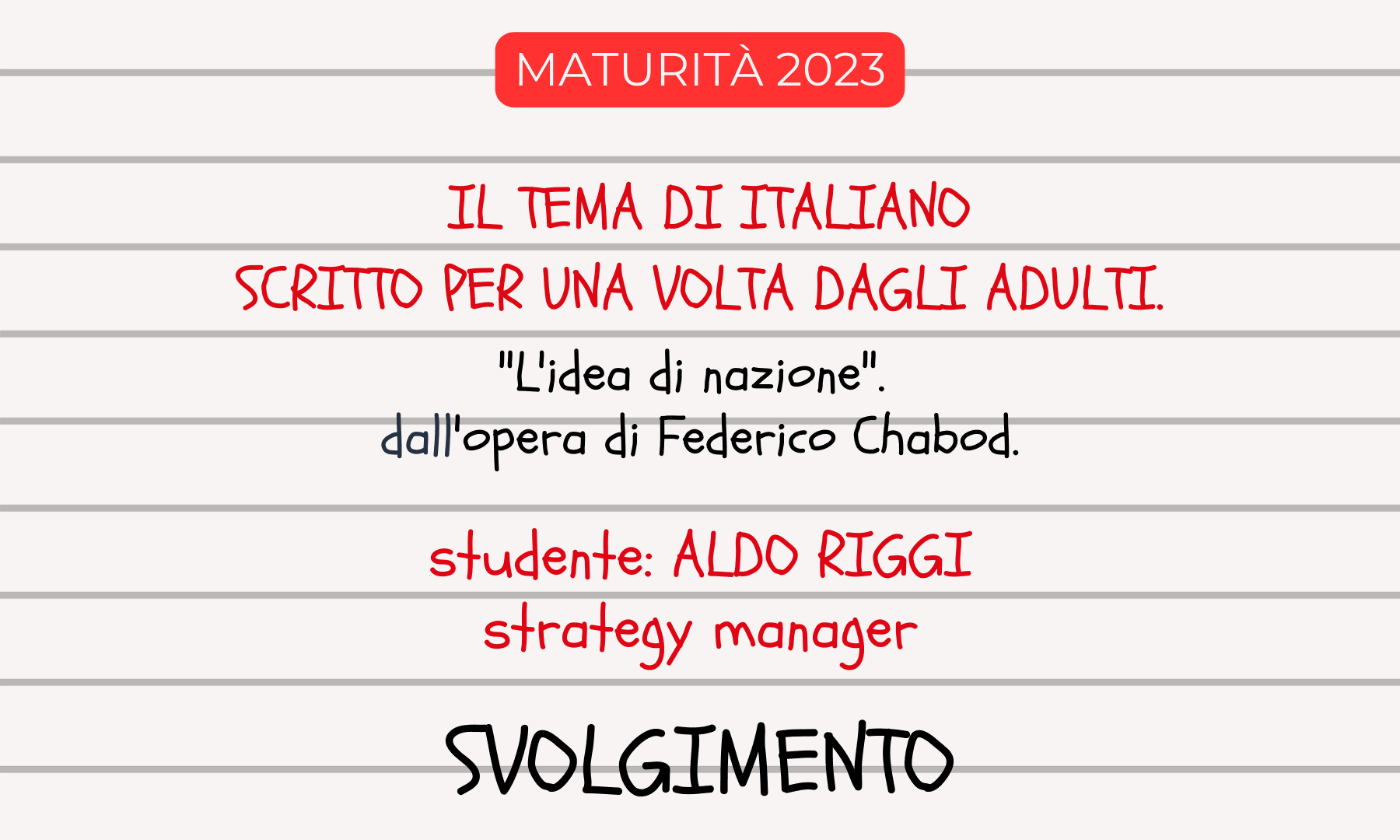 Il tema di Aldo Riggi