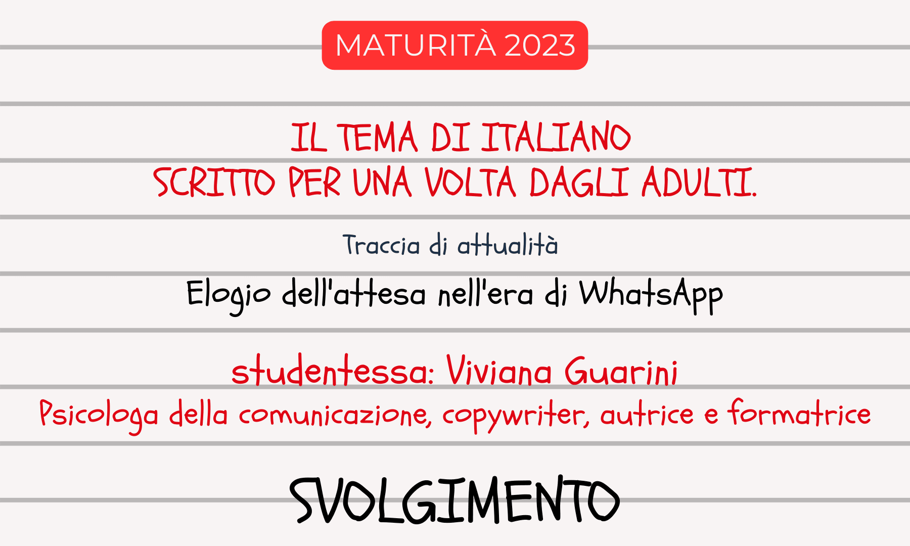 Il tema di Viviana Guarini