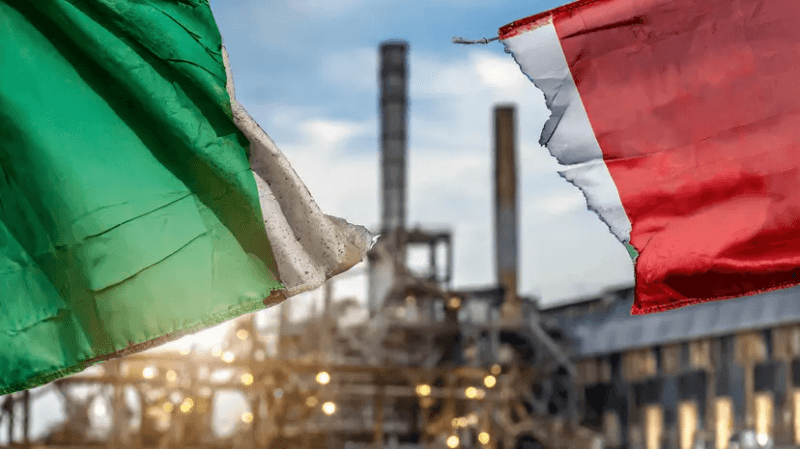 Privatizzazioni andate male: l'ILVA sullo sfondo di un tricolore strappato