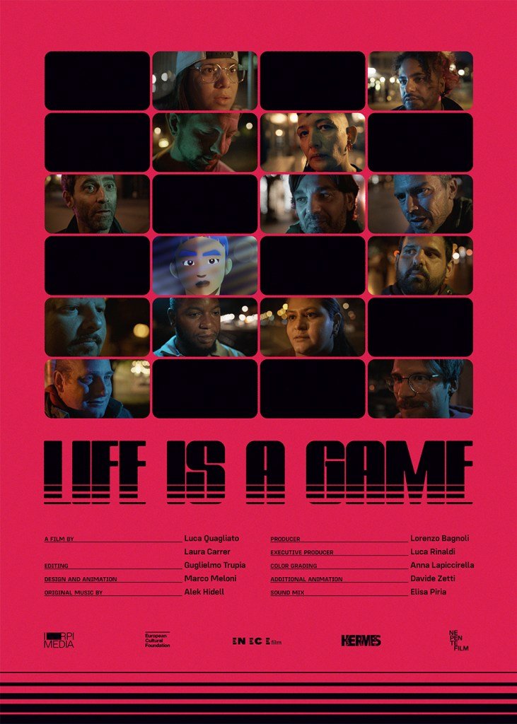 La locandina di "Life is a game", di Luca Quagliato e Laura Carrer.